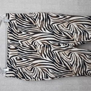 Chico's So Slimming Cropped Zebra Print Stretch Pants